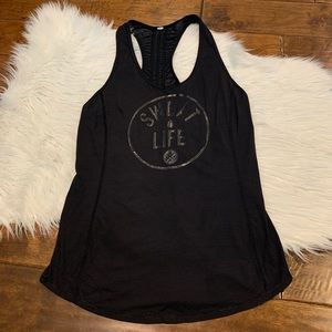 Lululemon Runner Up Tank Black Sweat Life Size 6